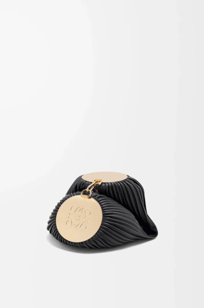 Bracelet Pouch in pleated nappa Black Bracelet Pouch in pleated nappa Black
