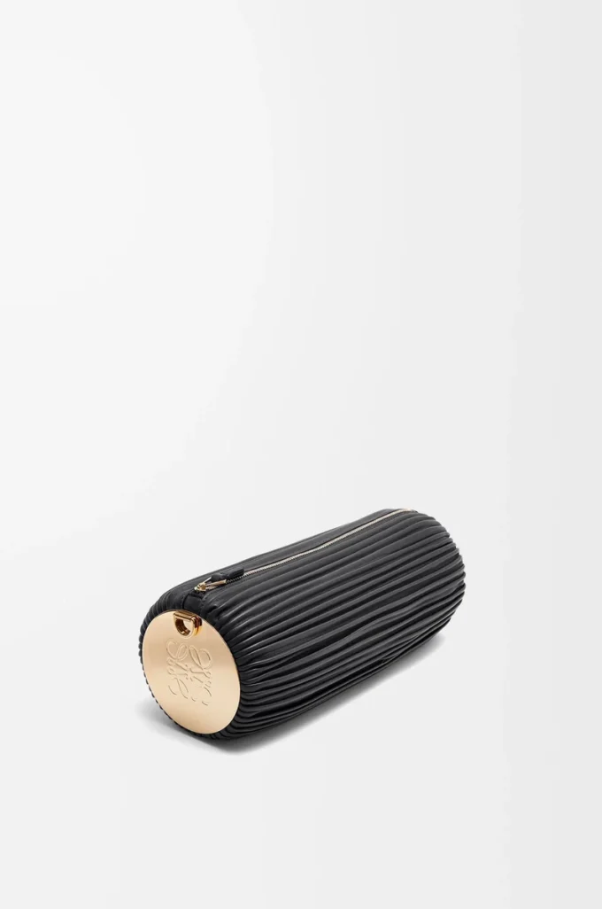 Bracelet Pouch in pleated nappa Black Bracelet Pouch in pleated nappa Black