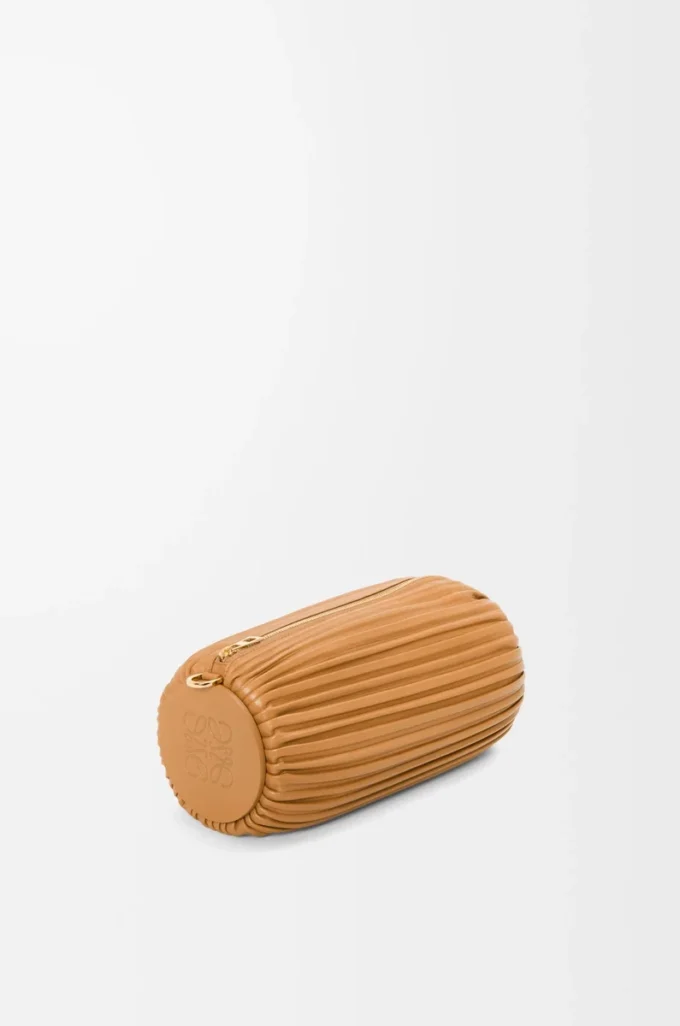Bracelet Pouch in pleated nappa lambskin Warm Desert Bracelet Pouch in pleated nappa lambskin Warm Desert