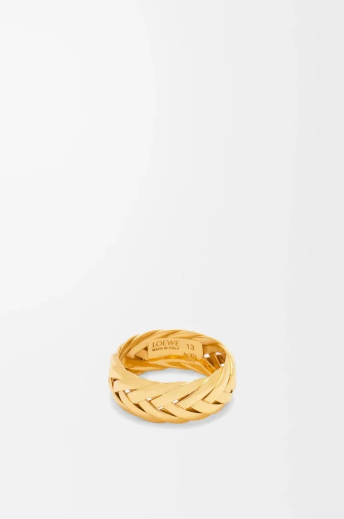 Braided ring in sterling silver Gold