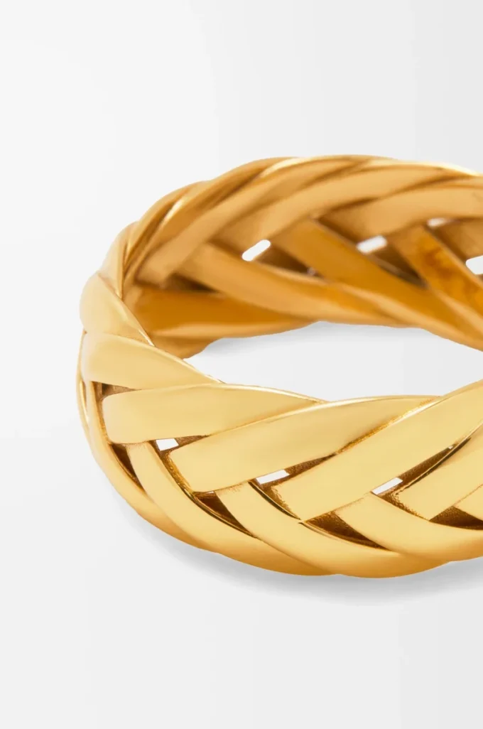 Braided ring in sterling silver Gold