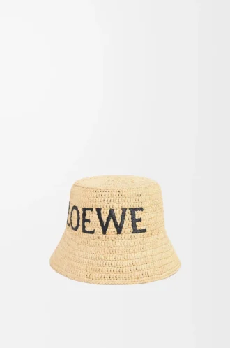 Bucket hat in raffia Natural