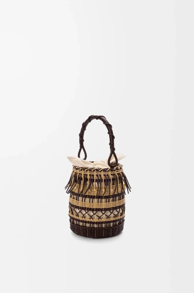 Bucket in cord and leather Dark Brown/Multicolor Bucket in cord and leather Dark Brown/Multicolor