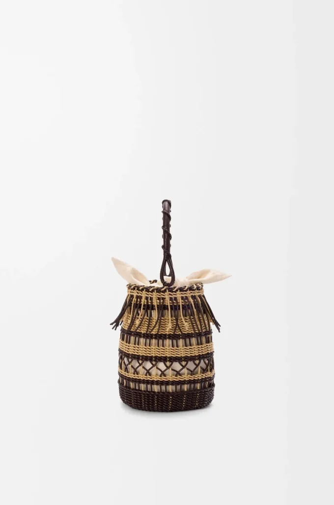 Bucket in cord and leather Dark Brown/Multicolor Bucket in cord and leather Dark Brown/Multicolor