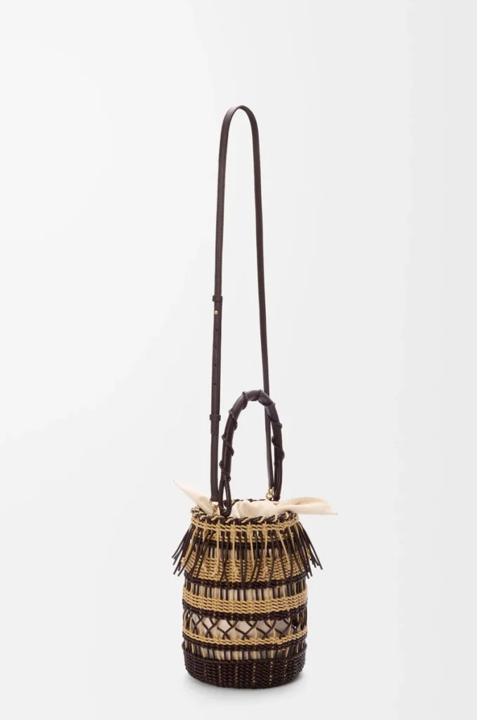 Bucket in cord and leather Dark Brown/Multicolor Bucket in cord and leather Dark Brown/Multicolor