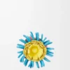 Cactus stud flower in classic calfskin Pink/Blue