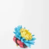 Cactus stud flower in classic calfskin Pink/Blue