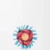 Cactus stud flower in classic calfskin Pink/Blue