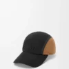 Camp cap in canvas and suede Black/Dark Gold