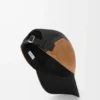 Camp cap in canvas and suede Black/Dark Gold