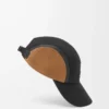 Camp cap in canvas and suede Black/Dark Gold
