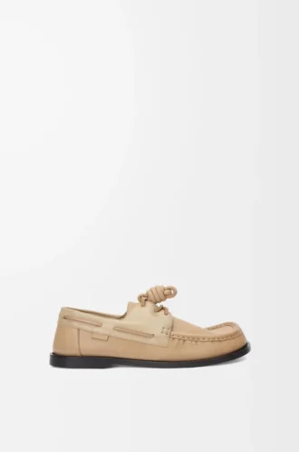 Campo boat shoe in soft calfskin Sand/Cinnamon