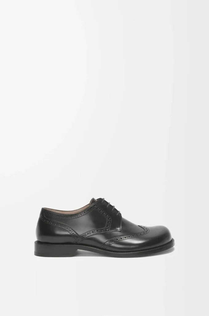 Campo brogue derby in brushed calfskin Black Campo brogue derby in brushed calfskin Black