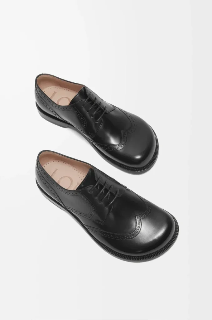 Campo brogue derby in brushed calfskin Black Campo brogue derby in brushed calfskin Black