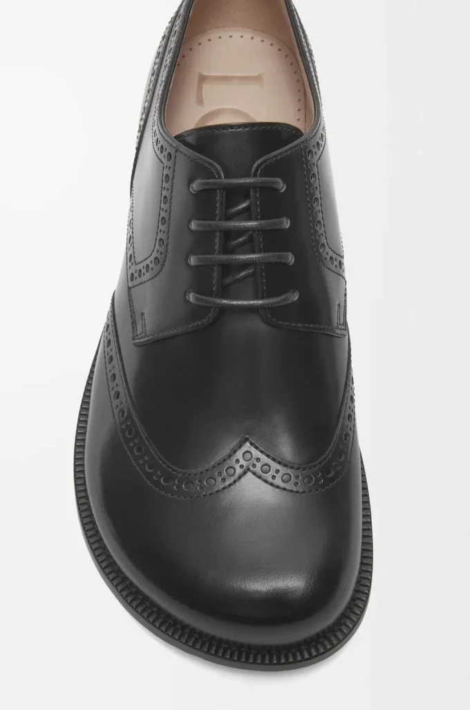 Campo brogue derby in brushed calfskin Black Campo brogue derby in brushed calfskin Black