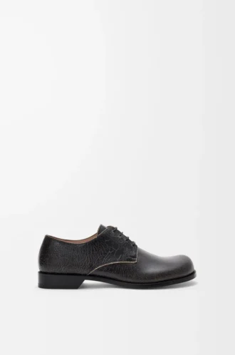 Campo derby in cracked calfskin Black/Cream