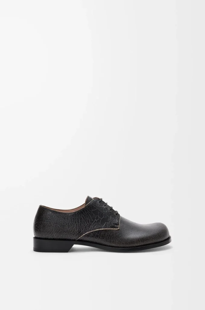 Campo derby in cracked calfskin Black/Cream Campo derby in cracked calfskin Black/Cream