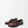 Campo flap back loafer in embossed calfskin and nappa lambskin Dark Brown/Black Campo flap back loafer in embossed calfskin and nappa lambskin Dark Brown/Black
