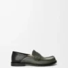 Campo flap back loafer in waxy calfskin Sage/Black Campo flap back loafer in waxy calfskin Sage/Black