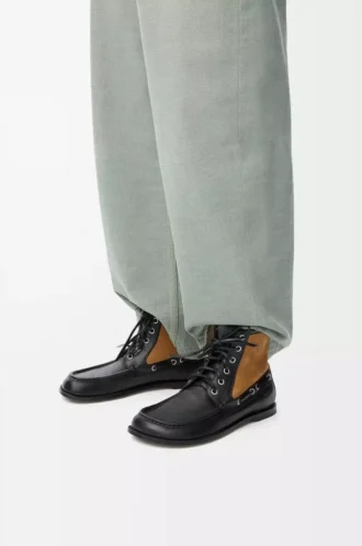 Campo loafer bootie in calfskin and suede calfskin Black/Chocolate