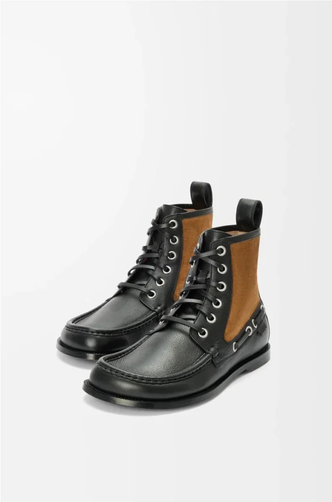 Campo loafer bootie in calfskin and suede calfskin Black/Chocolate Campo loafer bootie in calfskin and suede calfskin Black/Chocolate