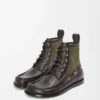Campo loafer bootie in calfskin and suede calfskin Dark Brown/Green Campo loafer bootie in calfskin and suede calfskin Dark Brown/Green
