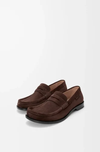 Campo loafer in suede calfskin Dark Brown