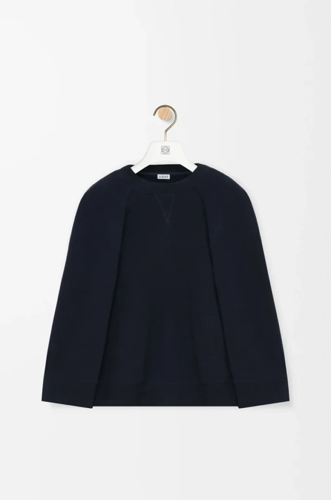 Cape sweatshirt in cotton blend Midnight Blue
