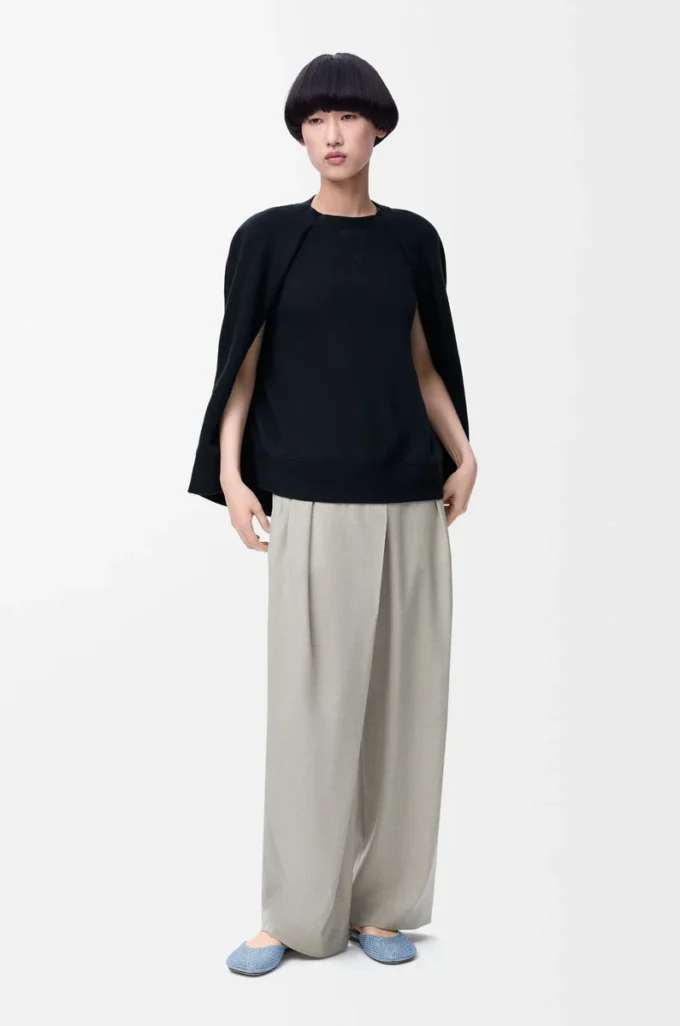 Cape sweatshirt in cotton blend Midnight Blue