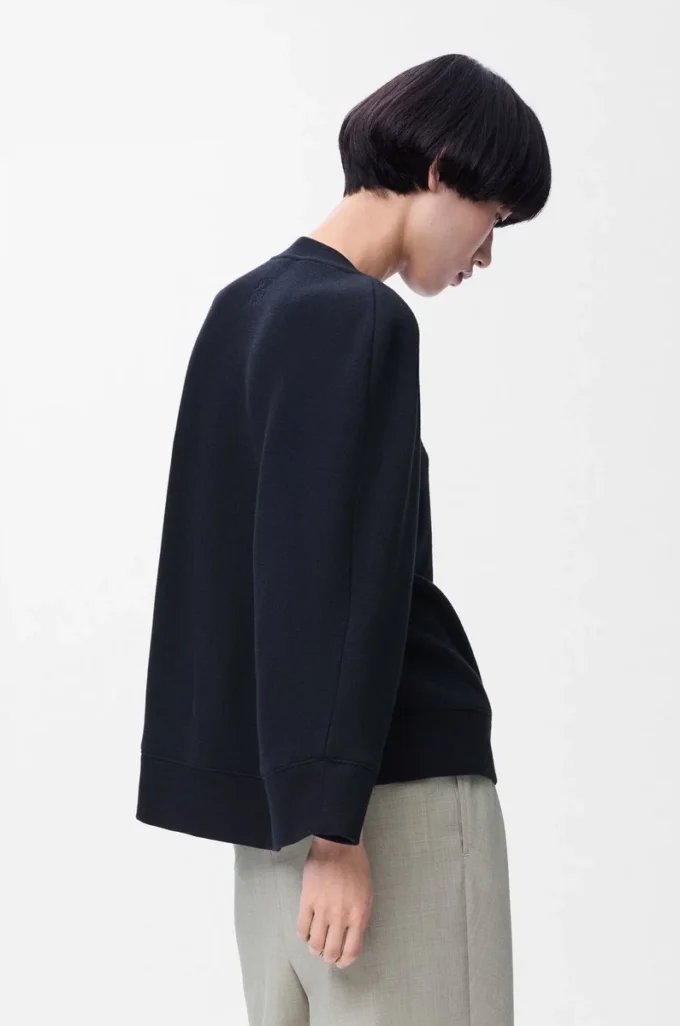 Cape sweatshirt in cotton blend Midnight Blue