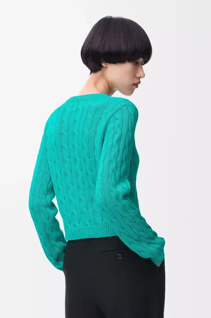 Cardigan in cotton Turquoise Cardigan in cotton Turquoise