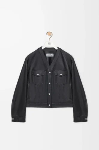 Cardigan in nappa lambskin Black