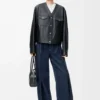 Cardigan in nappa lambskin Black Cardigan in nappa lambskin Black