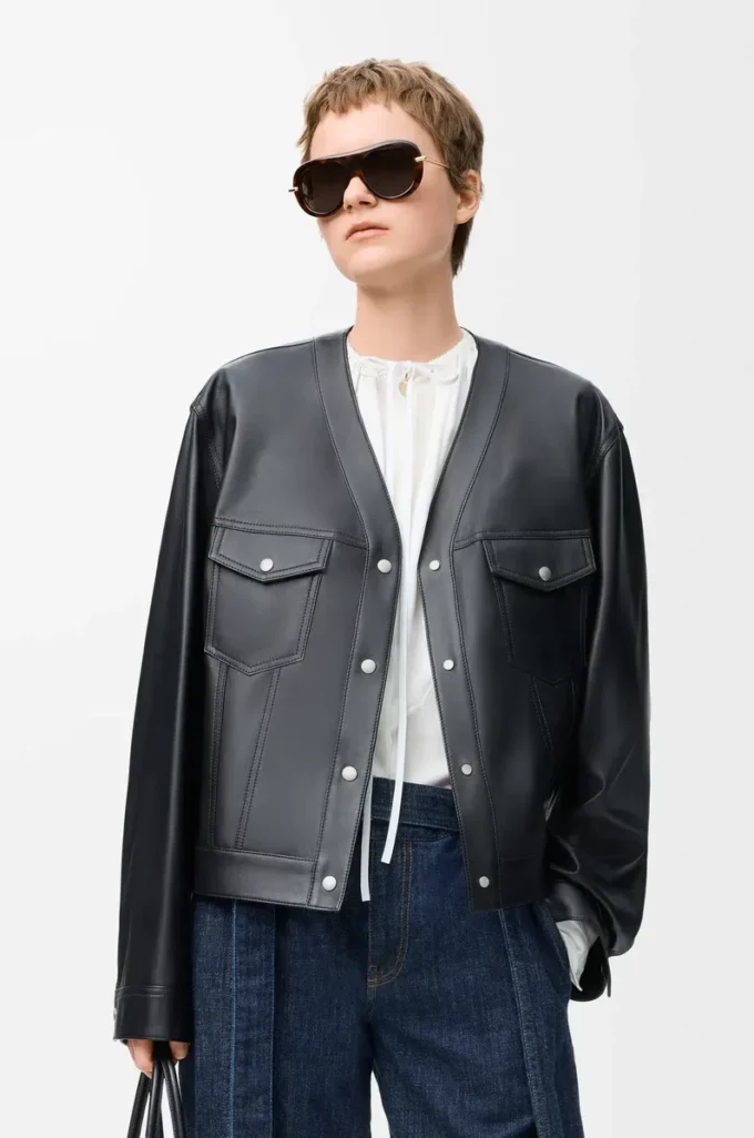 Cardigan in nappa lambskin Black Cardigan in nappa lambskin Black