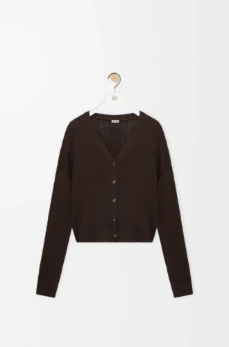 Cardigan in viscose Dark Brown
