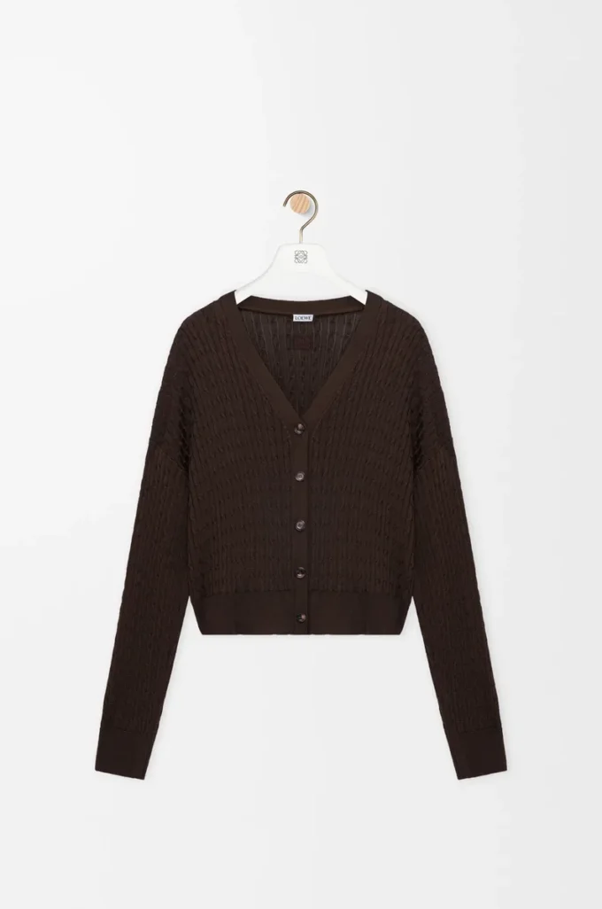 Cardigan in viscose Dark Brown Cardigan in viscose Dark Brown