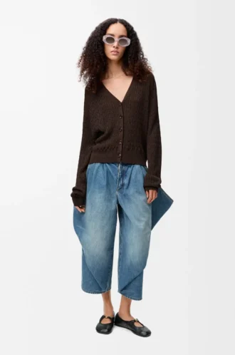 Cardigan in viscose Dark Brown