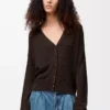 Cardigan in viscose Dark Brown Cardigan in viscose Dark Brown
