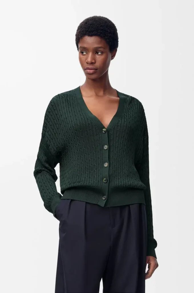Cardigan in viscose Dark Green Cardigan in viscose Dark Green
