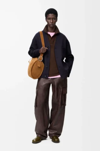 Cardigan in wool and cashmere Navy/Grey