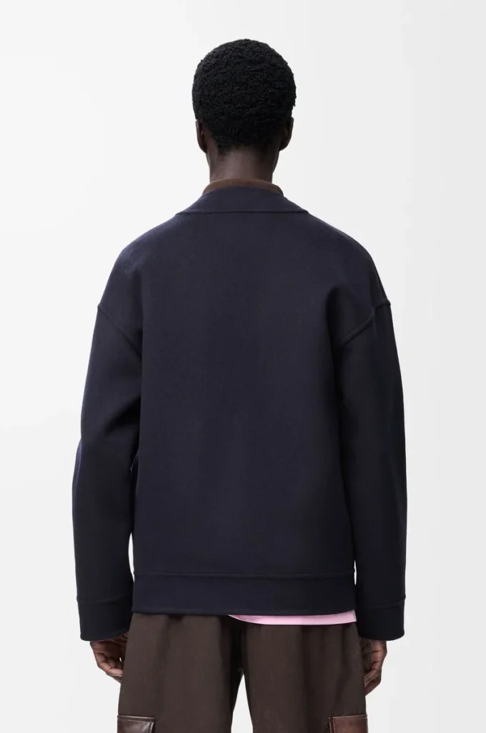 Cardigan in wool and cashmere Navy/Grey Cardigan in wool and cashmere Navy/Grey