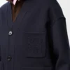 Cardigan in wool and cashmere Navy/Grey Cardigan in wool and cashmere Navy/Grey