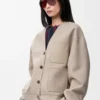Cardigan in wool and cashmere Sandstone/White Cardigan in wool and cashmere Sandstone/White