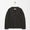 Cardigan in wool and silk Khaki Brown/Blue Cardigan in wool and silk Khaki Brown/Blue