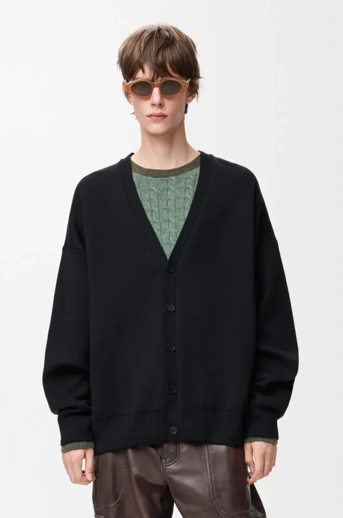 Cardigan in wool blend Black Cardigan in wool blend Black