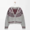 Cardigan in wool blend Light Grey/Multicolor Cardigan in wool blend Light Grey/Multicolor