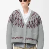 Cardigan in wool blend Light Grey/Multicolor Cardigan in wool blend Light Grey/Multicolor