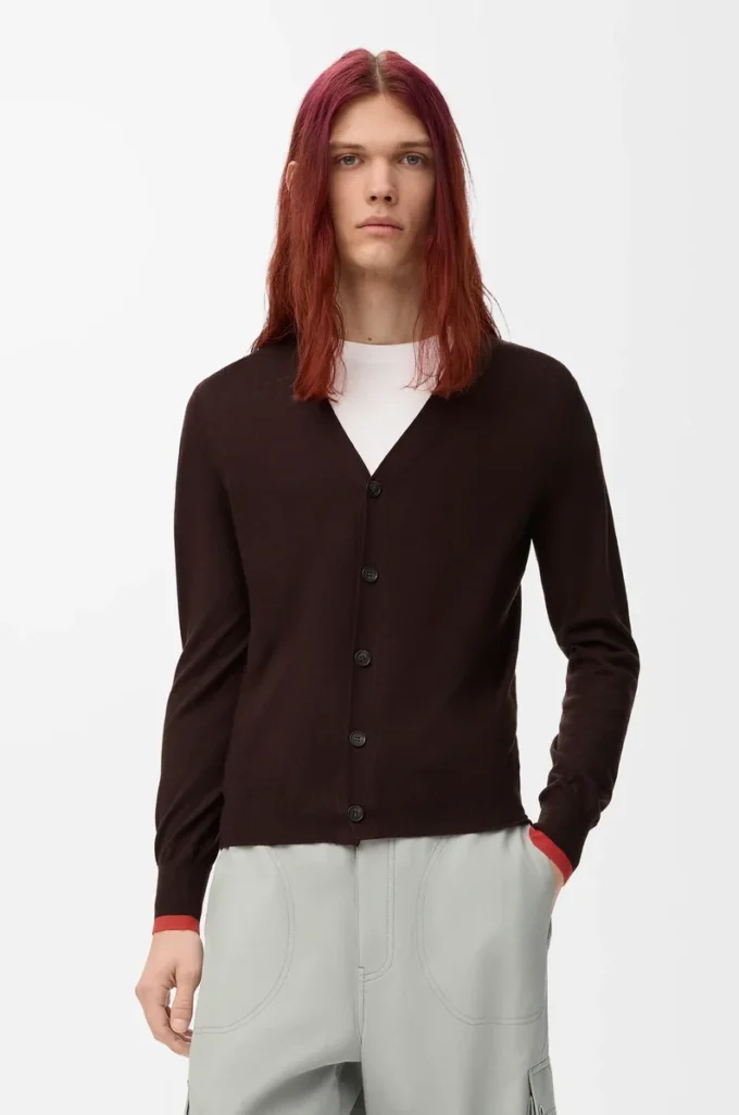 Cardigan in wool Brown/Orange Cardigan in wool Brown/Orange