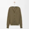 Cardigan in wool Green/Khaki Green
