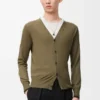 Cardigan in wool Green/Khaki Green
